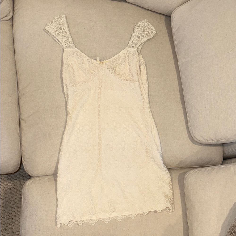 Cotton Candy Cream Lace Chemise